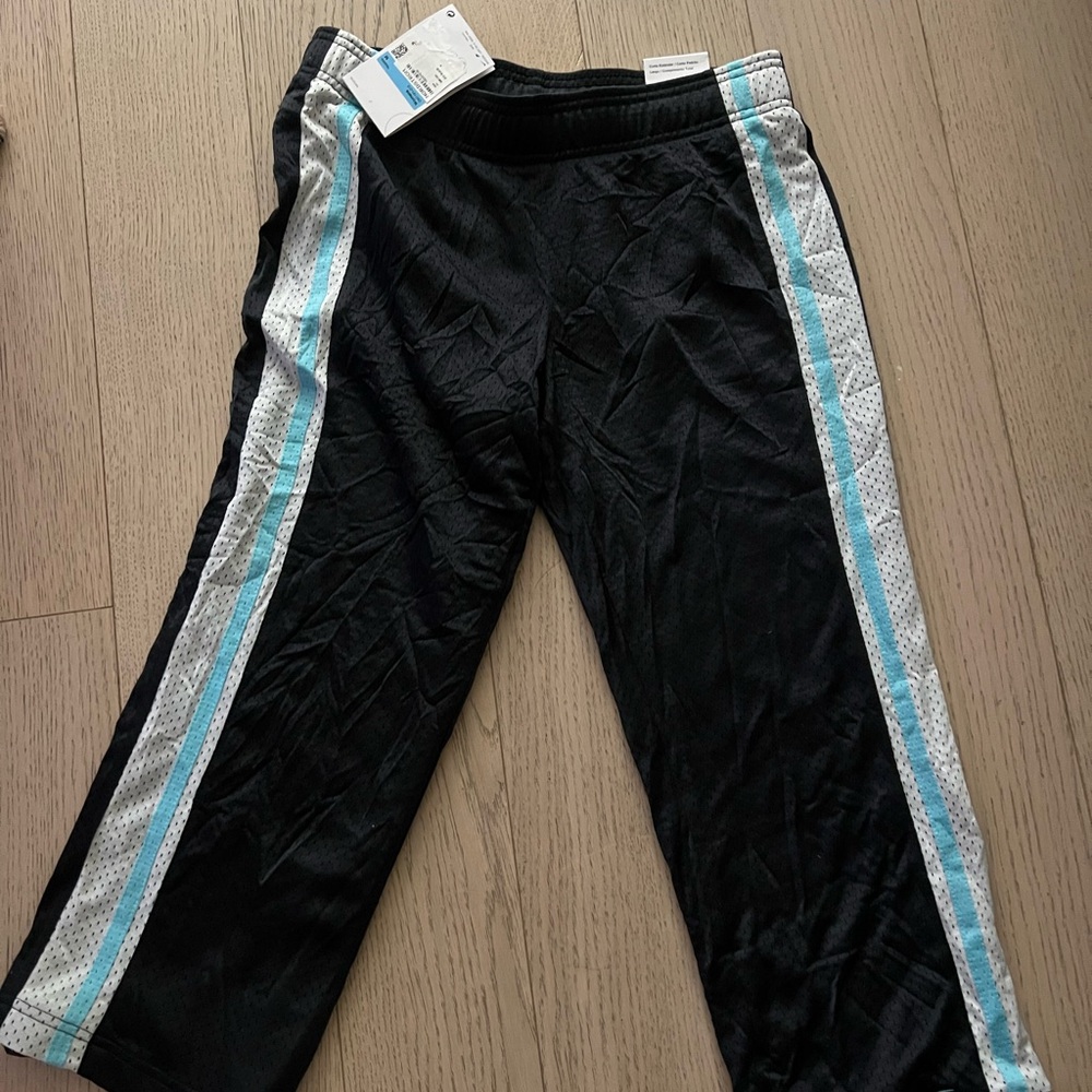 Nike Cortado Black Track Pants with Blue Stripes